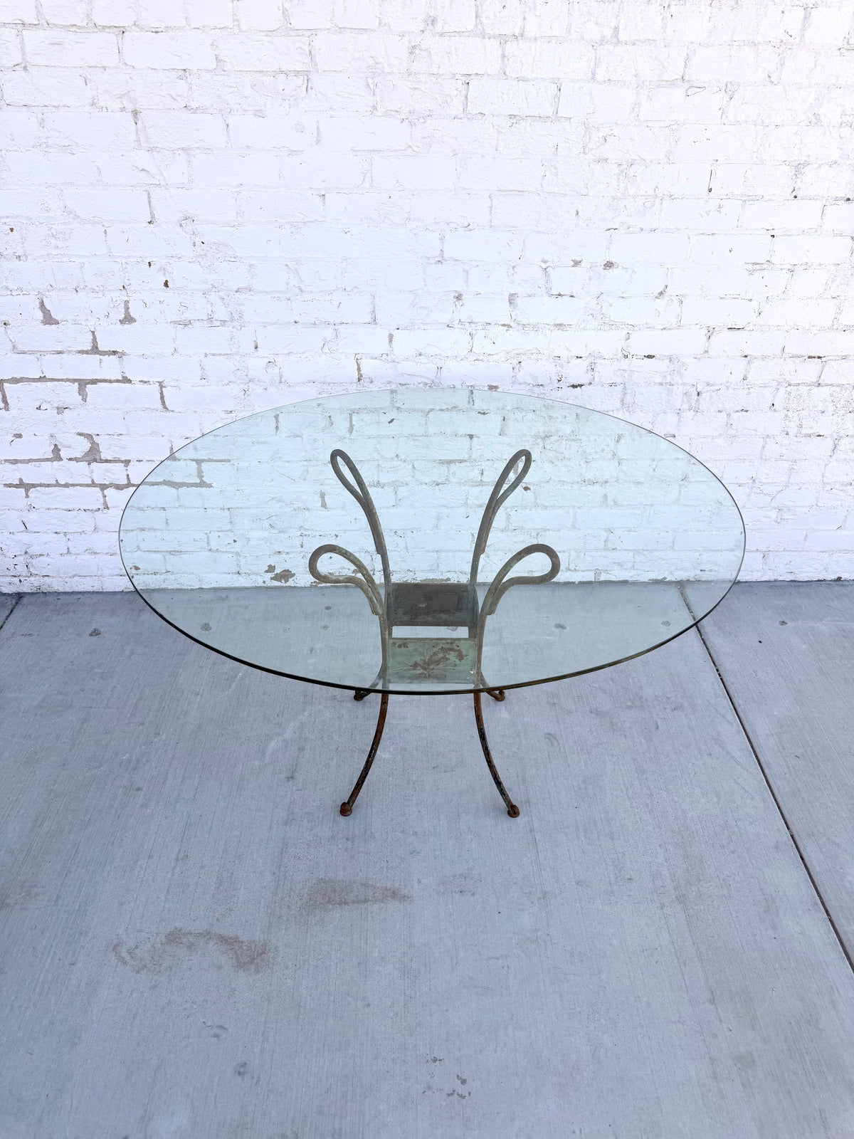 French Glass Top Garden Table