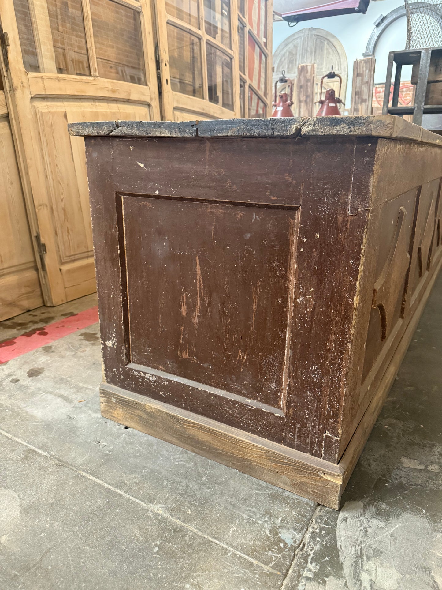 Antique Wooden French Store Counter