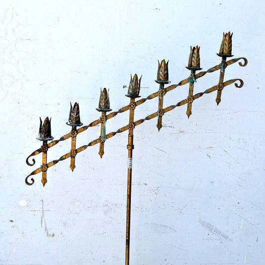 French Iron Standing Ecclesiastic Candelabra (Decor)