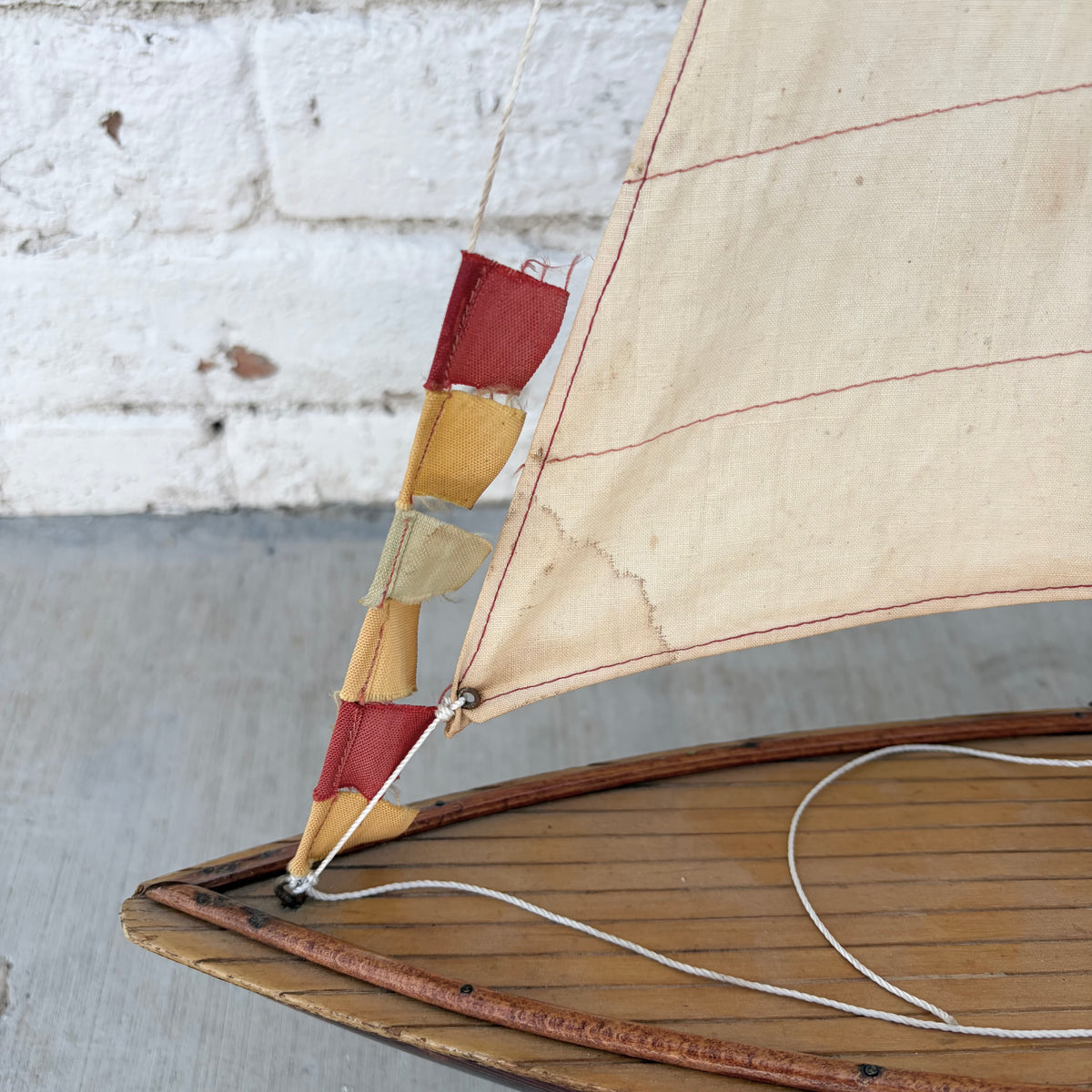Metal & Wood Pond Boat Model