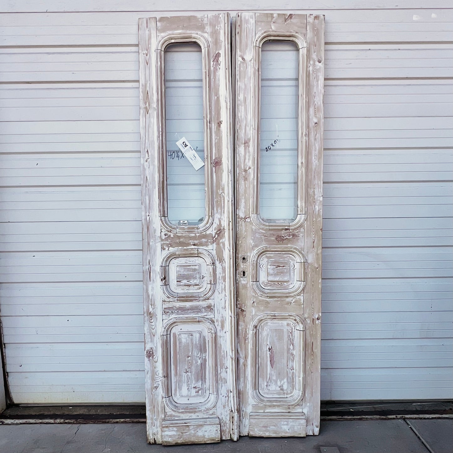 Pair of 2 Panel Painted French Doors