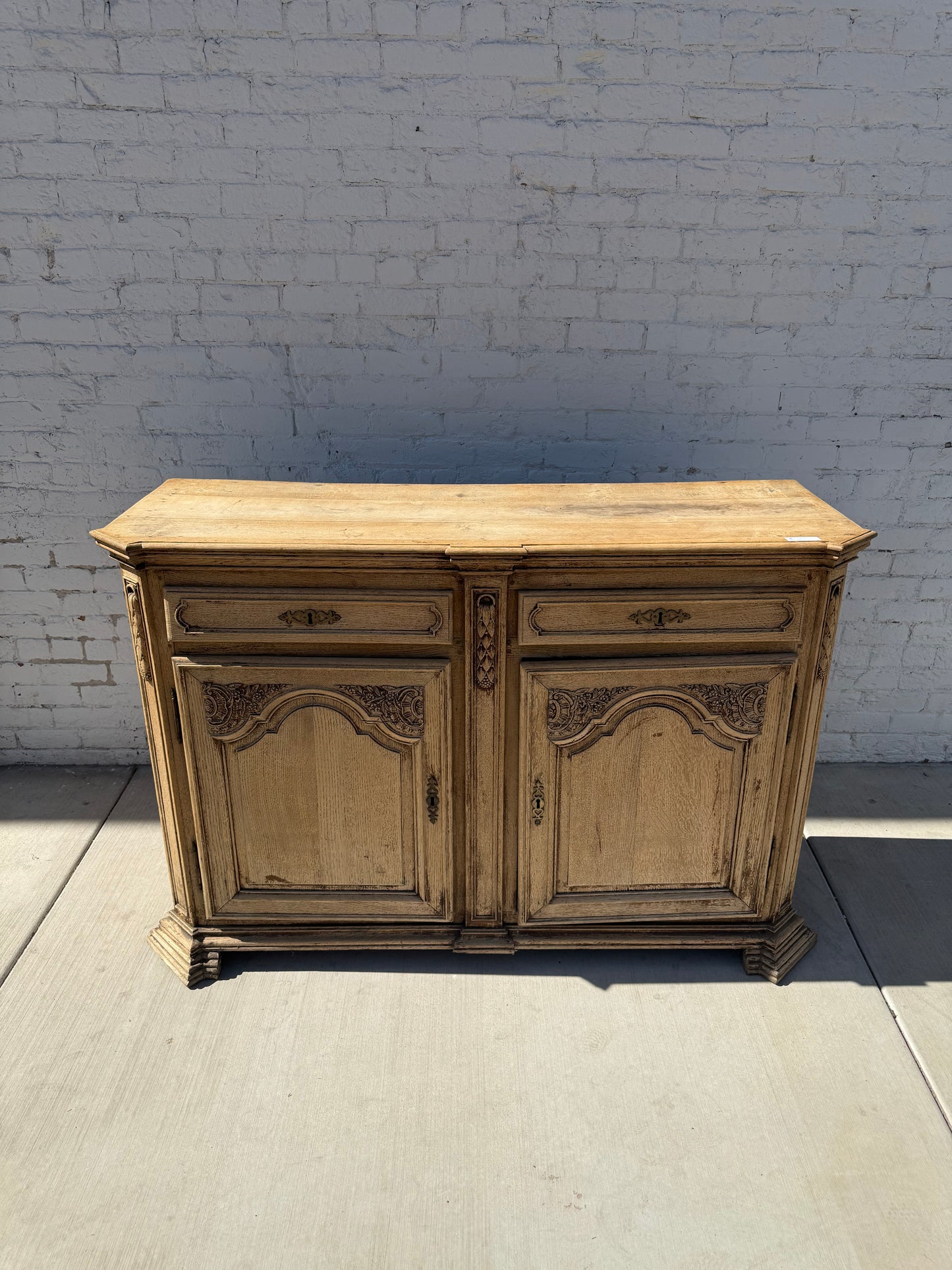 Early French Bleached Oak Cabinet