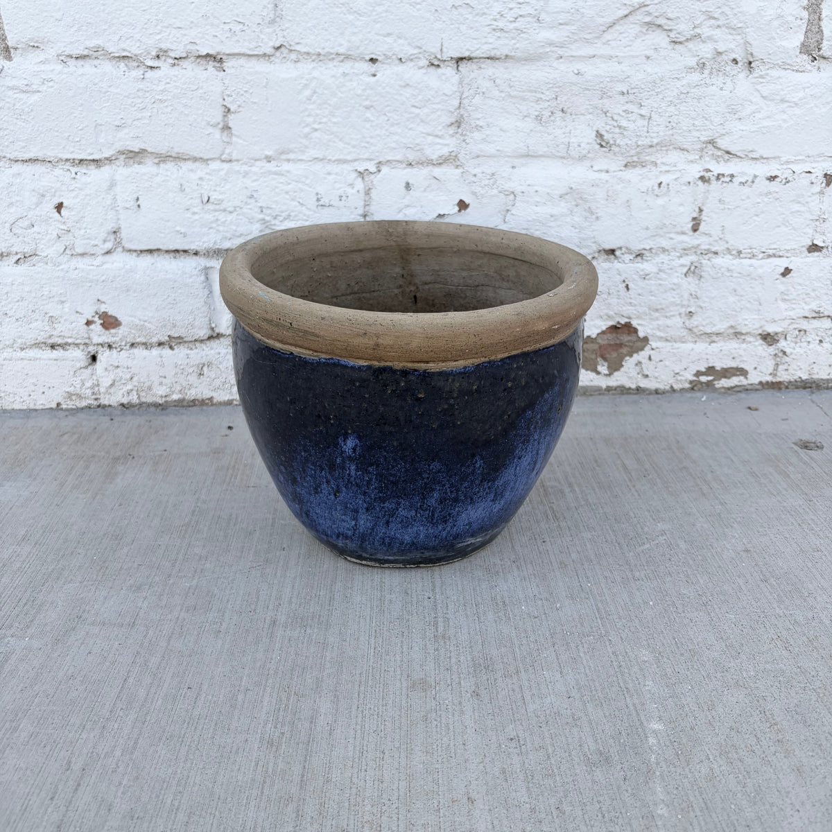 Rustic Navy Ceramic Planter