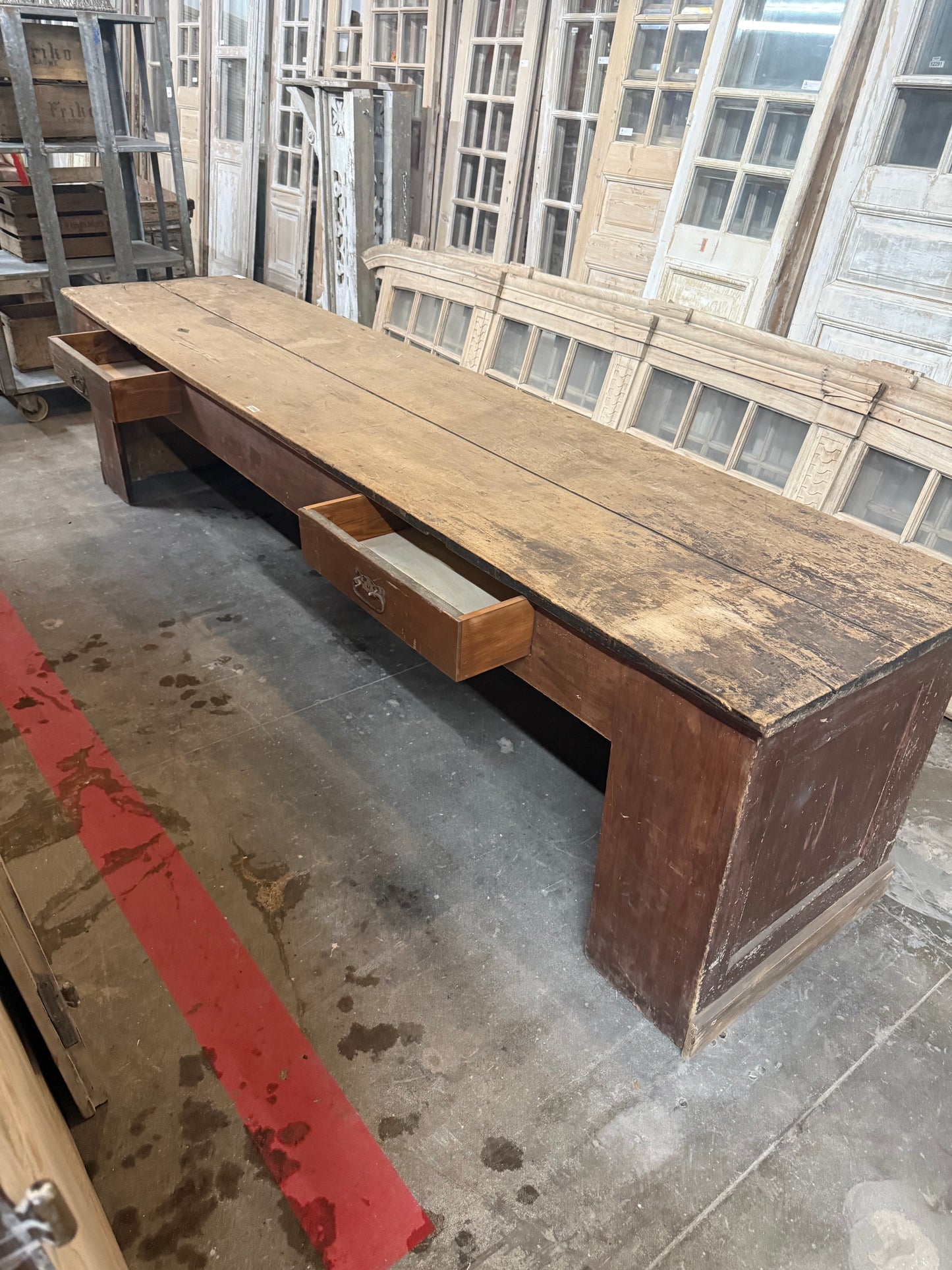 Antique Wooden French Store Counter
