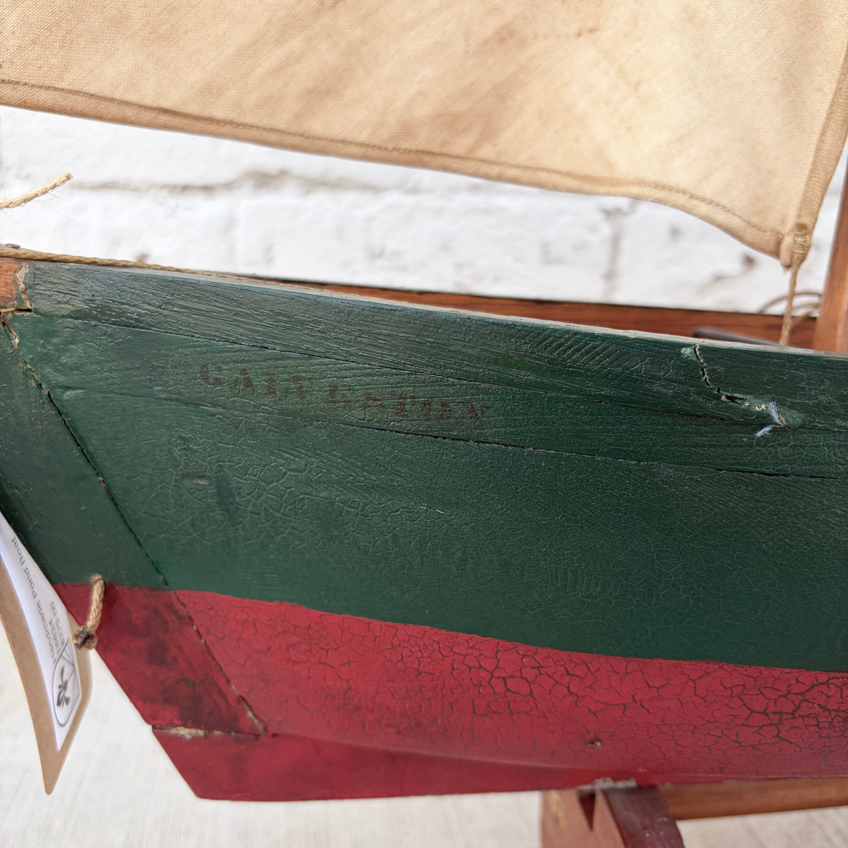Handmade Pond Boat on Stand
