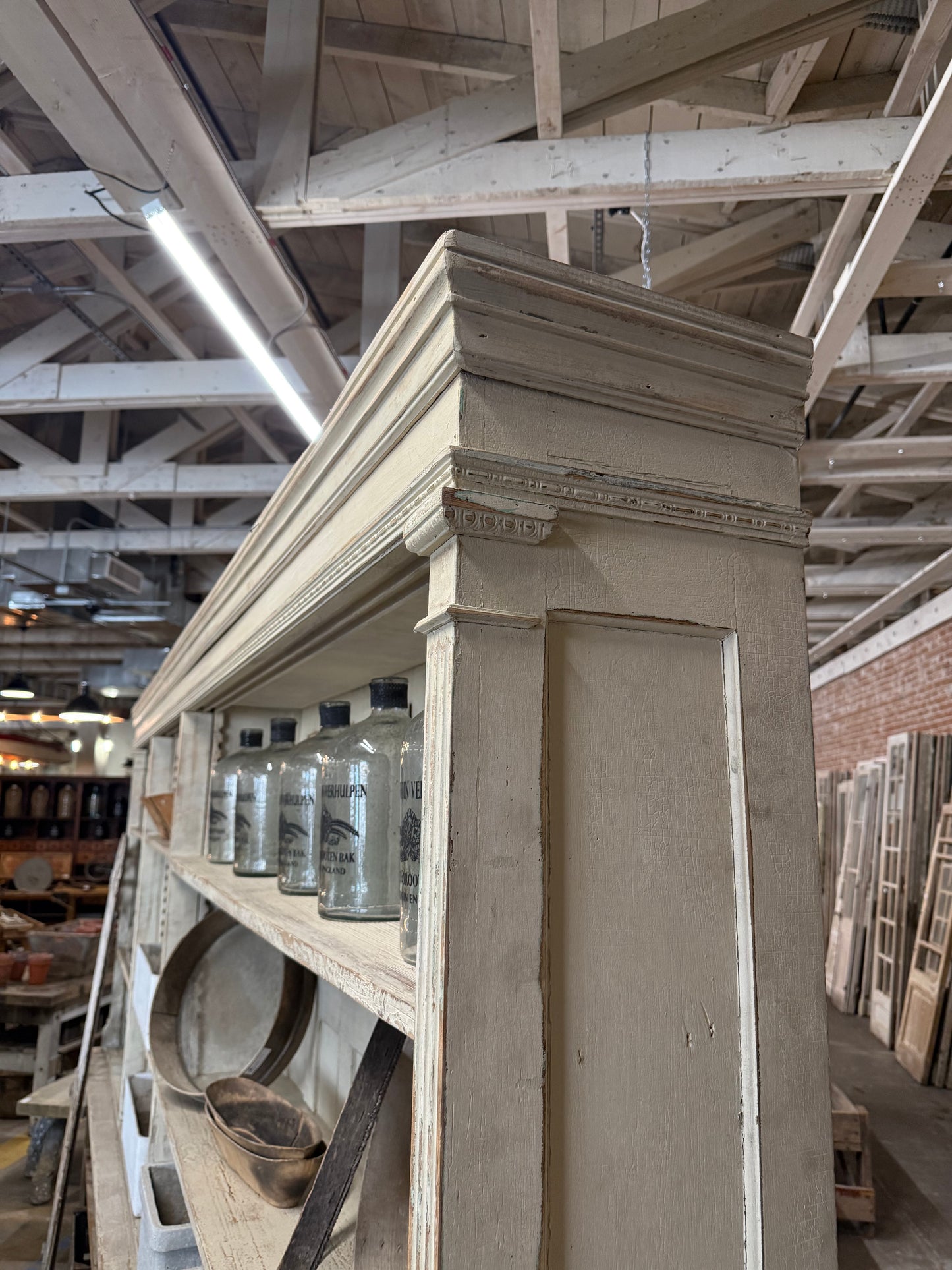 Painted 2-Piece Store Display Cabinet