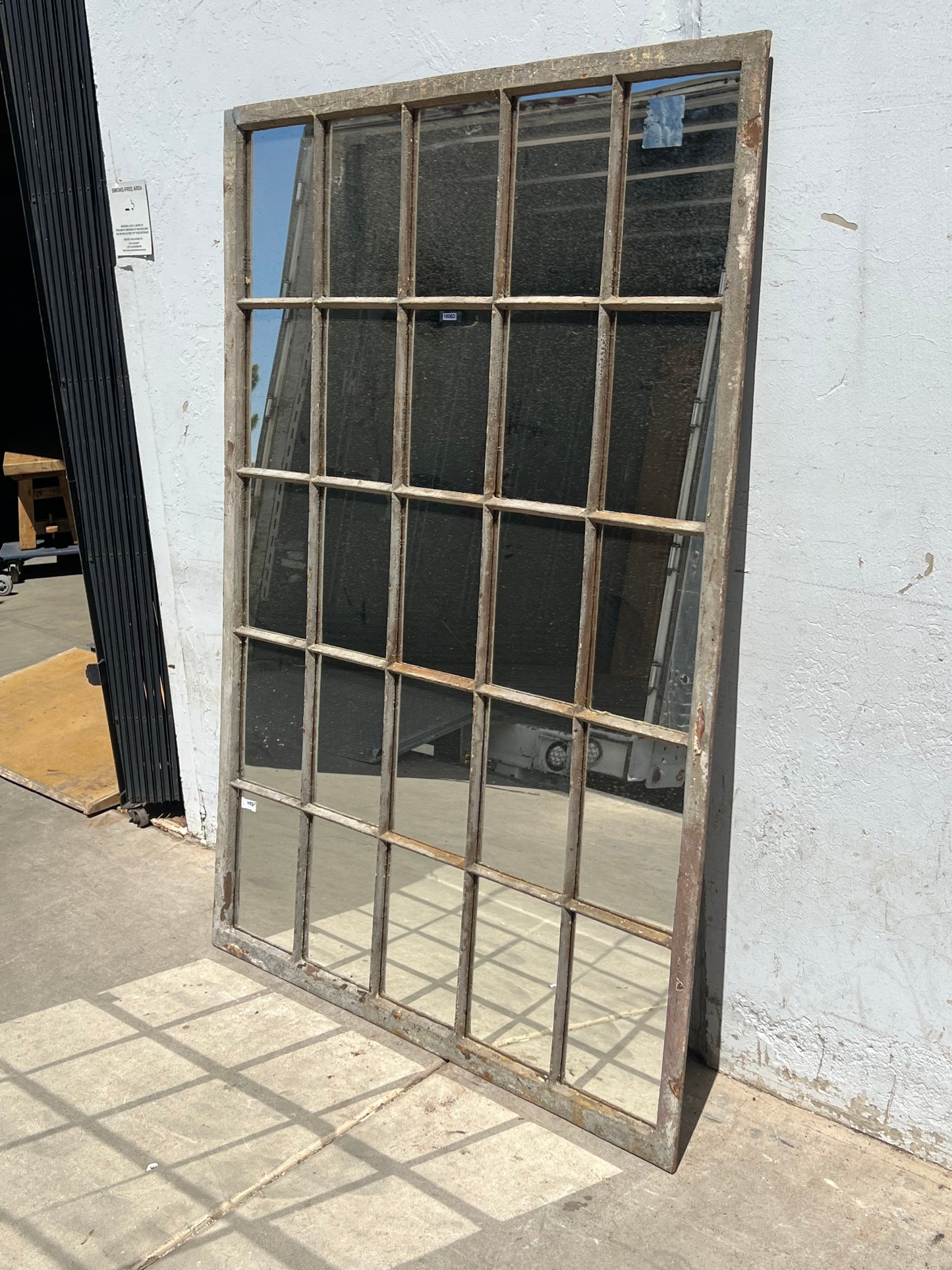 Iron Factory Window Mirror w/25 Panes