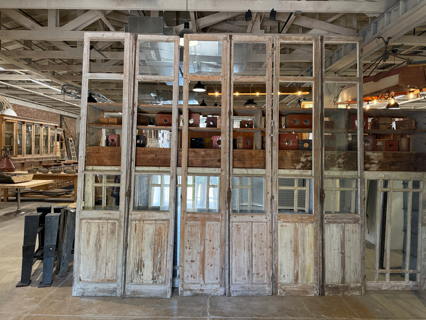 Set of 6 French Doors Together on Stand