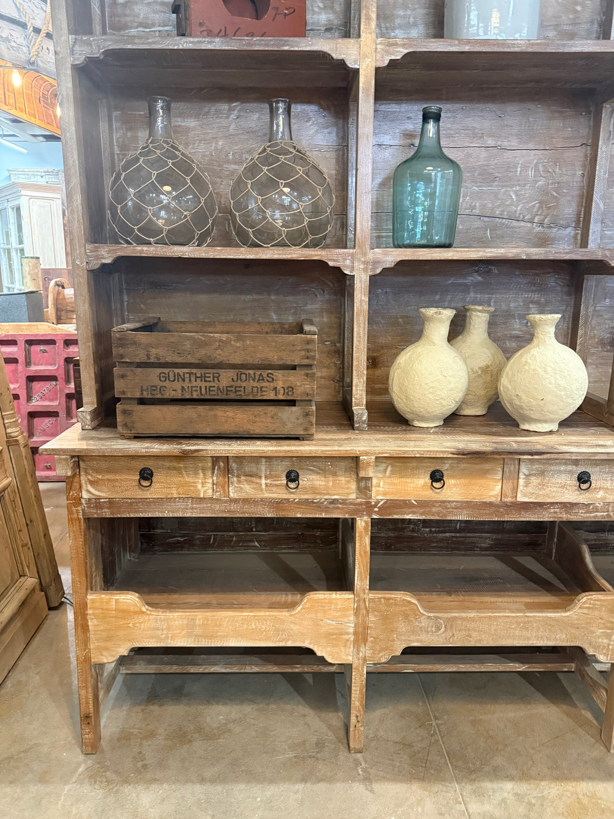 General Store Two Piece Display Cabinet