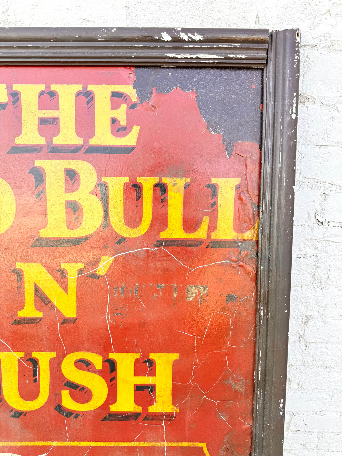 Painted Framed Pub Sign - The Bull N Bush