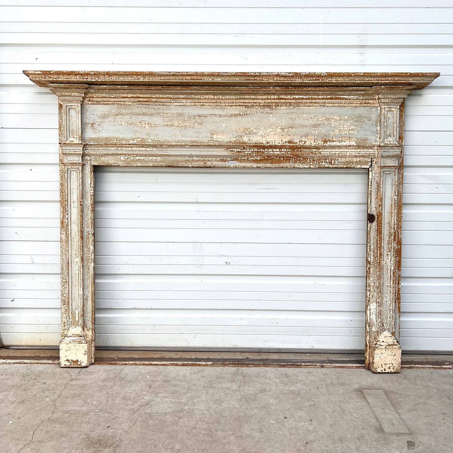 Early Wooden Painted Fireplace Mantle