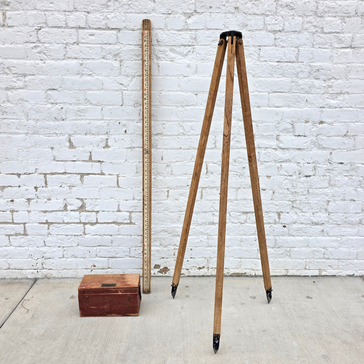 Vintage Berger Transit Surveyor's Level in Original Case with Tripod and Measuring Stick (Architectural)