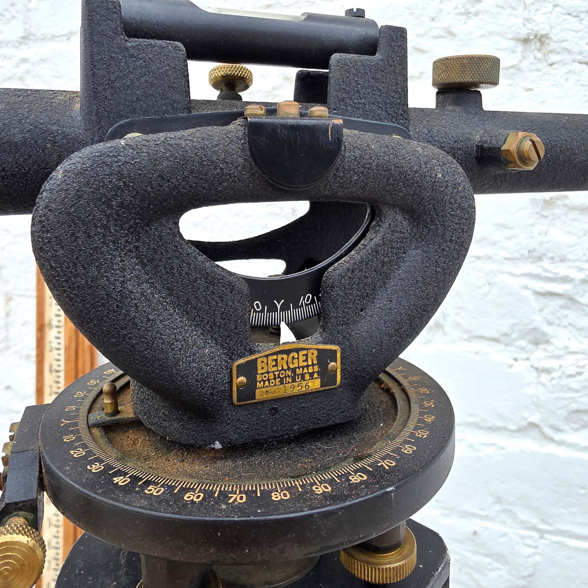Vintage Berger Transit Surveyor's Level in Original Case with Tripod and Measuring Stick (Architectural)