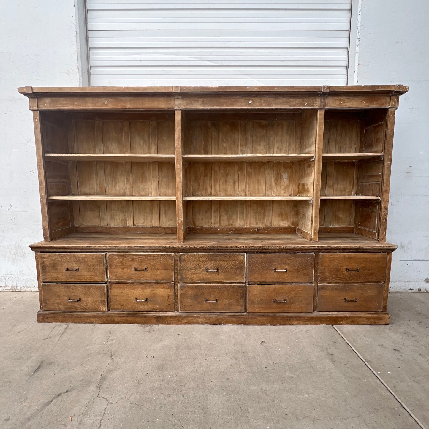 Two Piece, 10-Drawer Store Display Cabinet