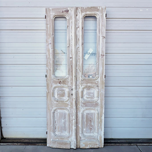 Pair of 2 Panel Painted French Doors