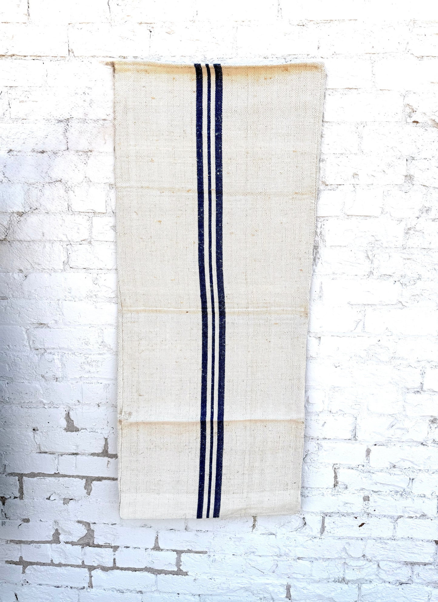 White French Grain Sack with Blue Stripe
