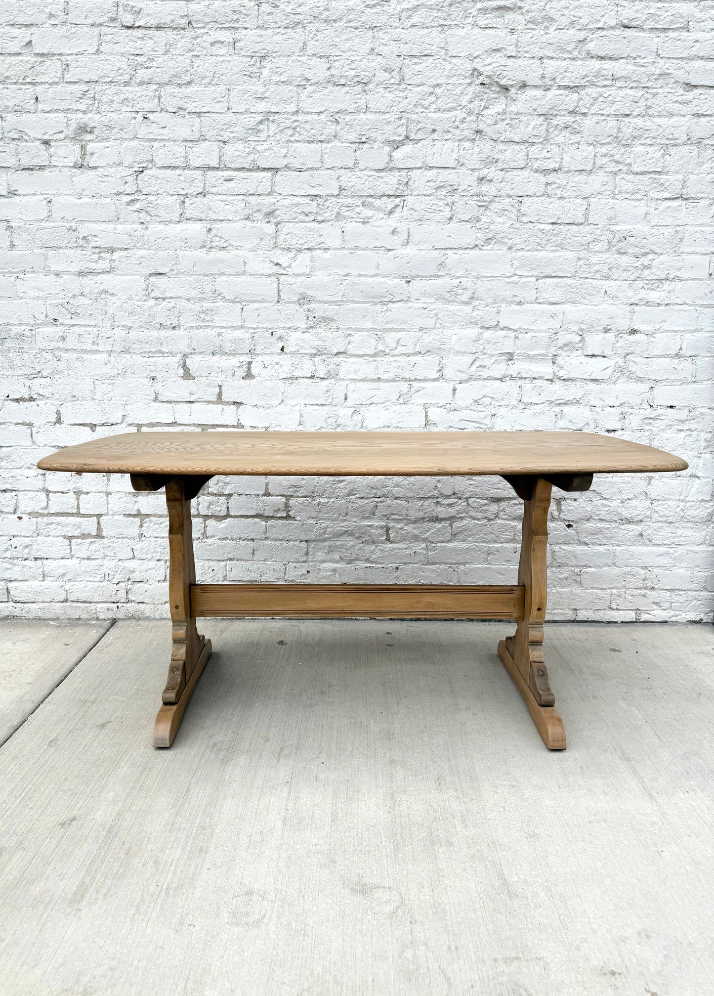 Stripped Oak English Trestle Table