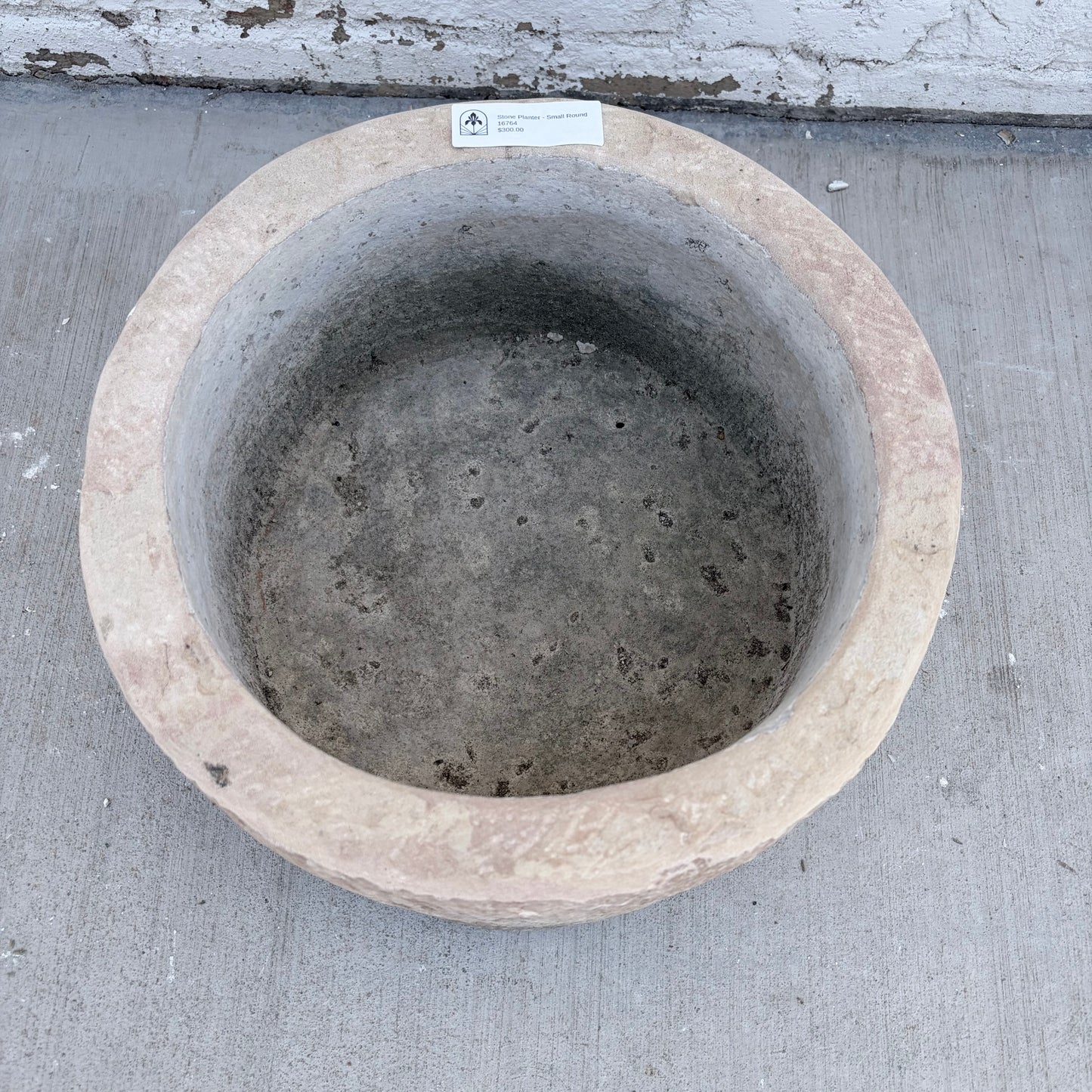 Small Round Stone Sink/Planter