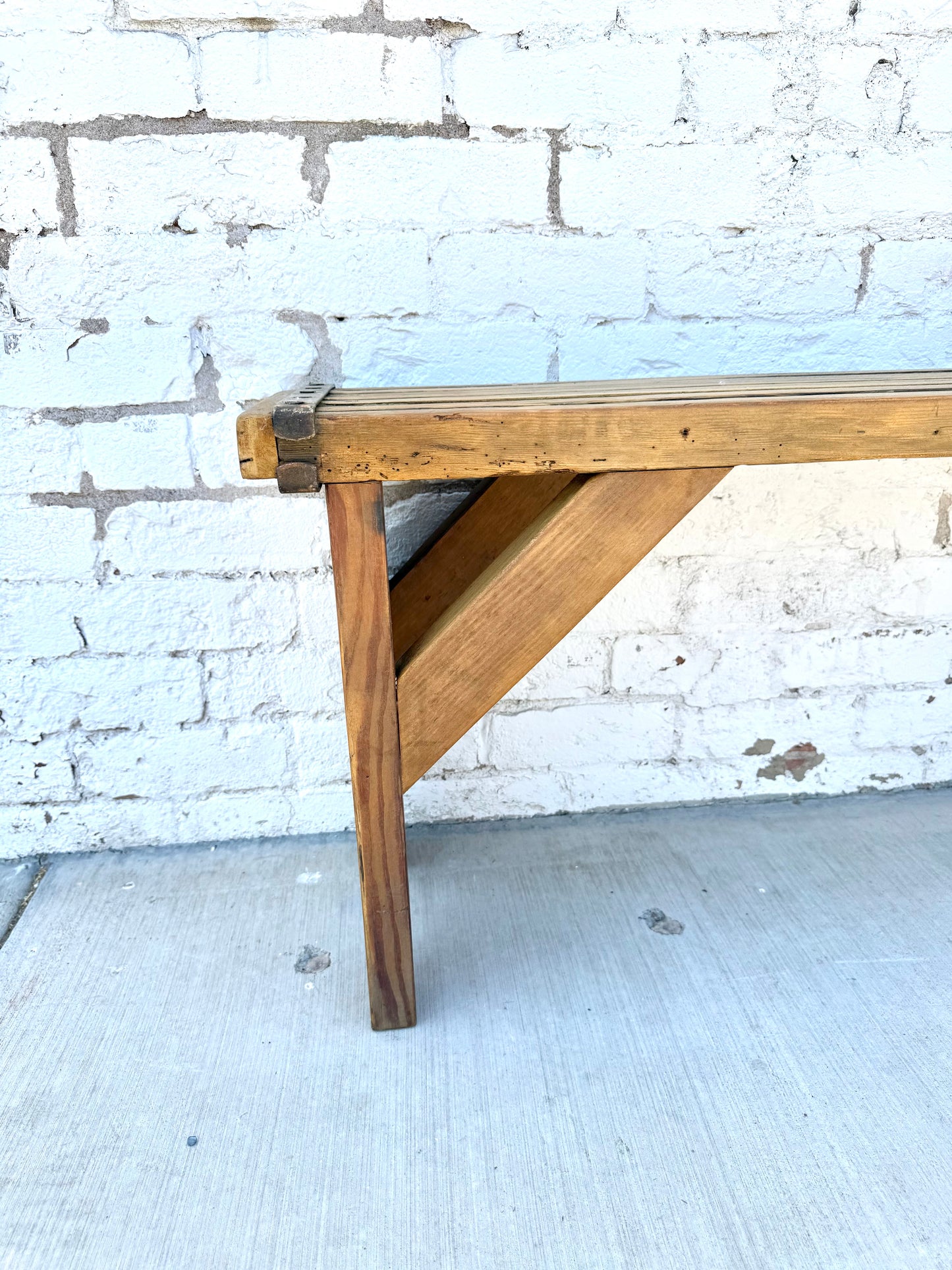 Industrial Slatted Bench