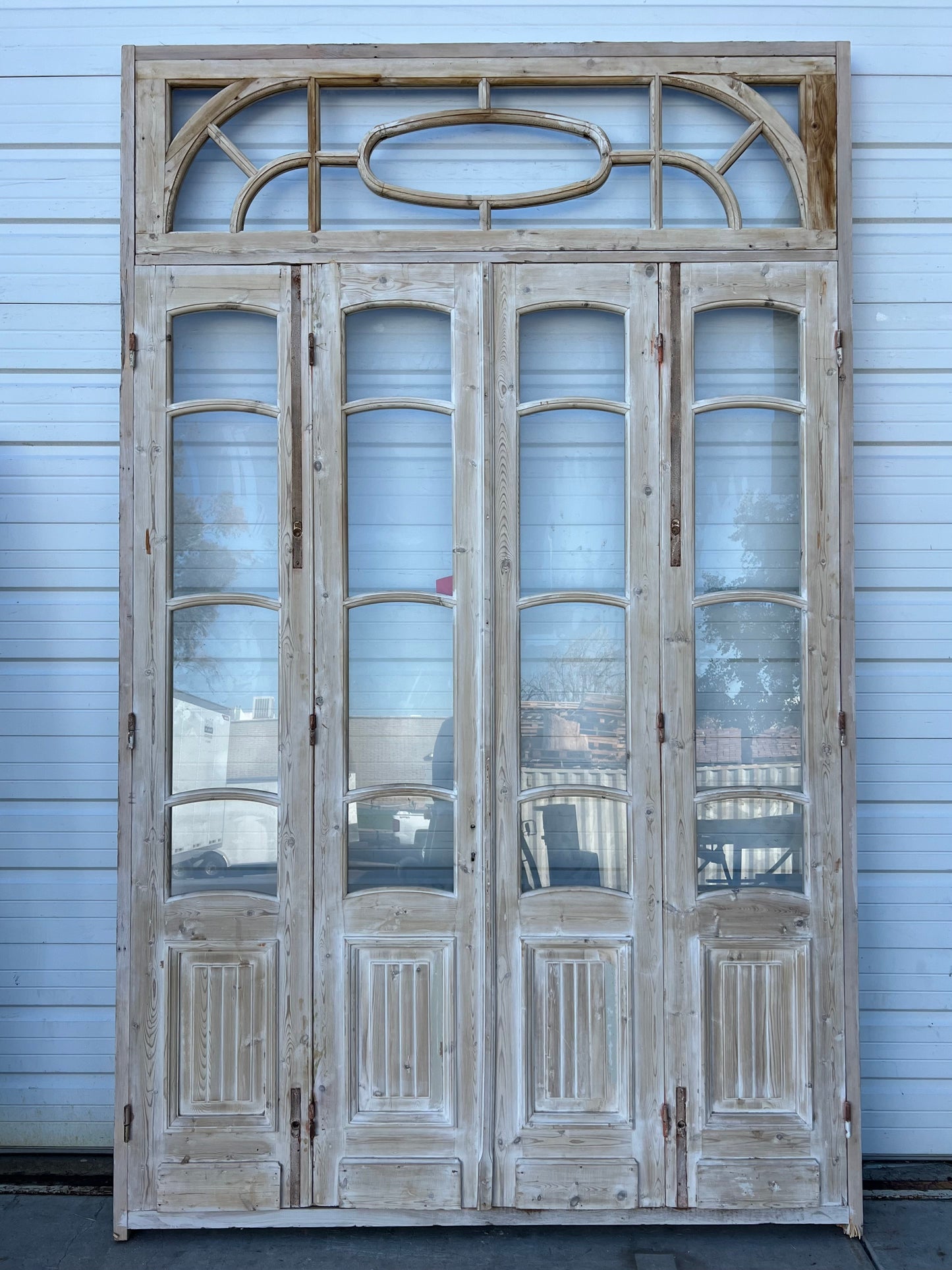 Set of Painted Doors with Transom