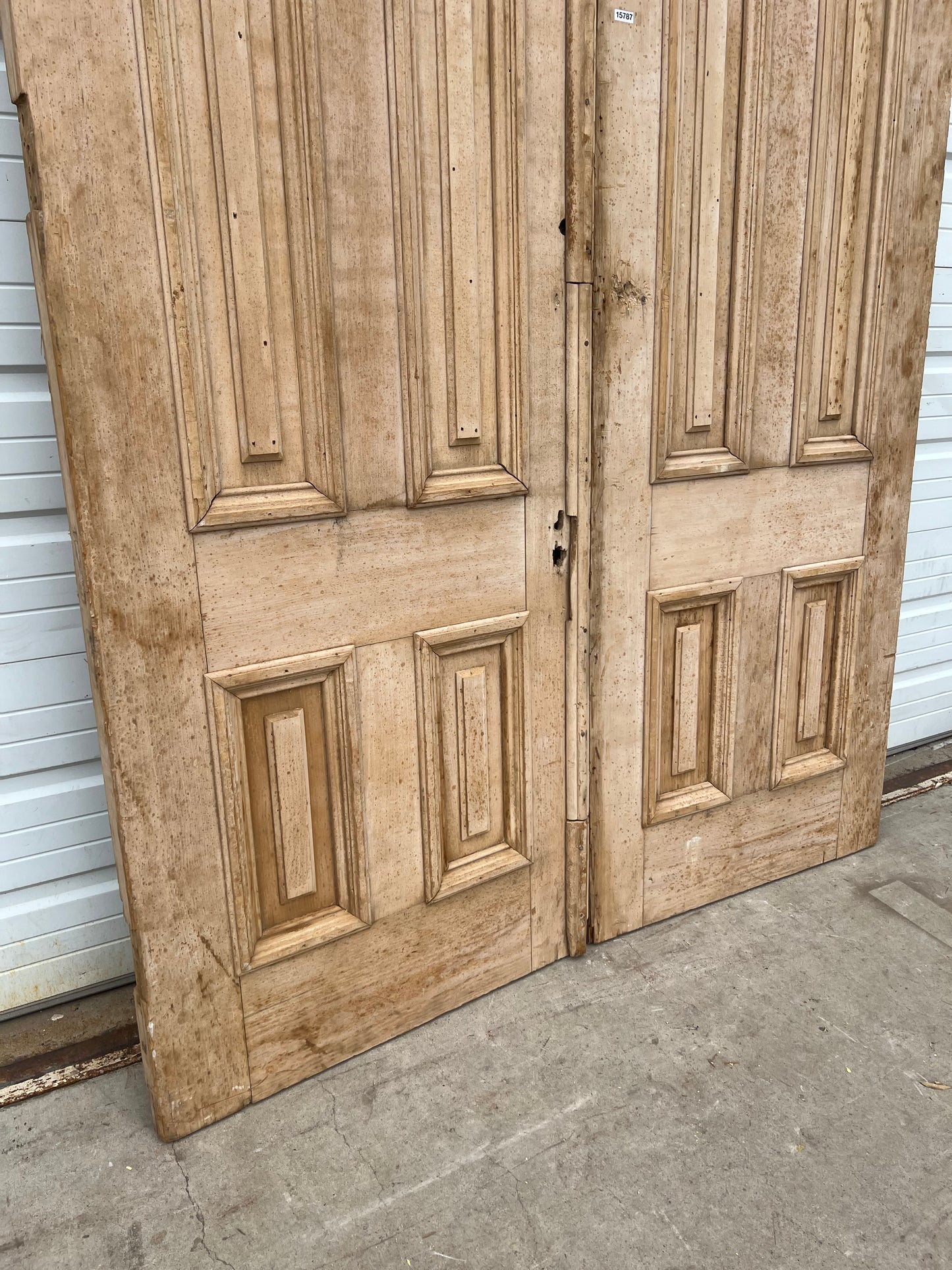 Pair of French Bleached 4-Panel Doors