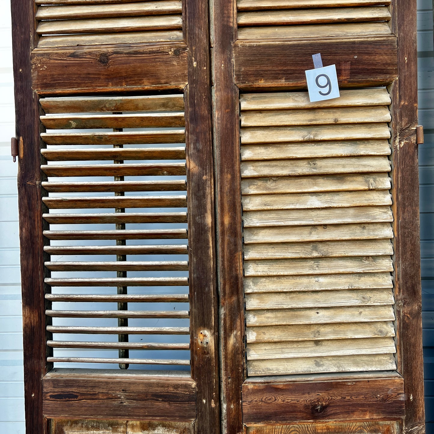 Pair of Tall French Wood Shutters