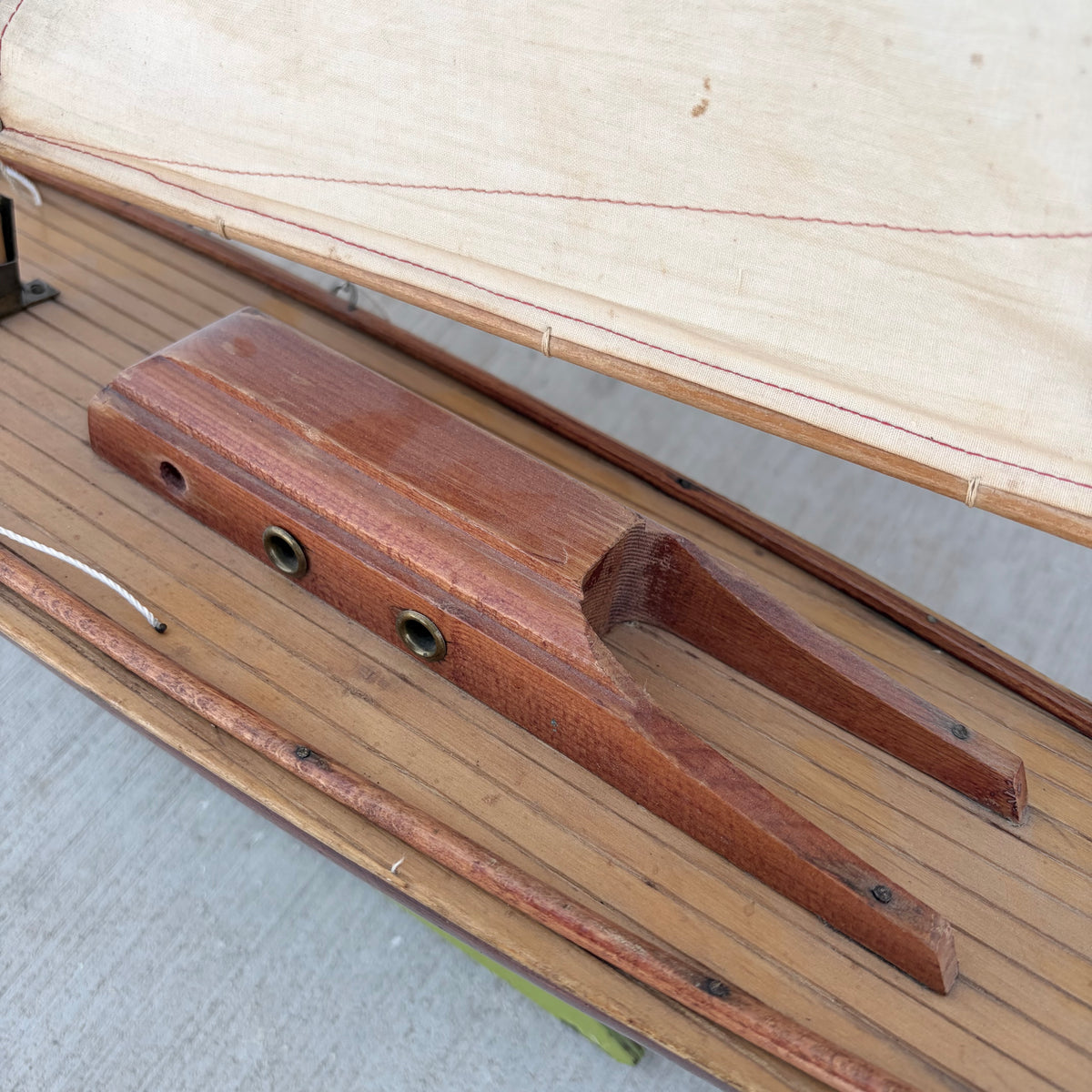 Metal & Wood Pond Boat Model