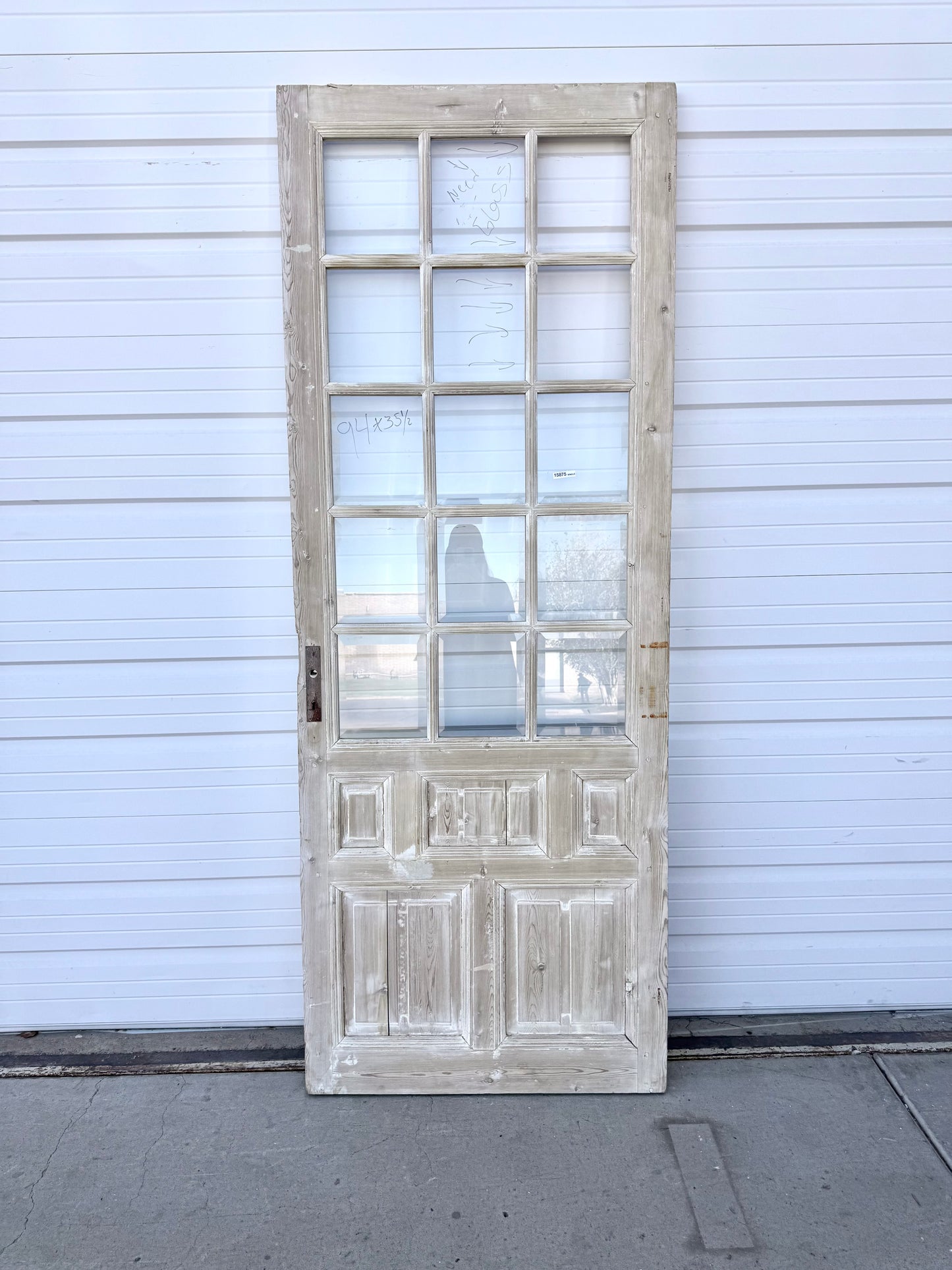 Single Washed Wood Door w/15 Lites