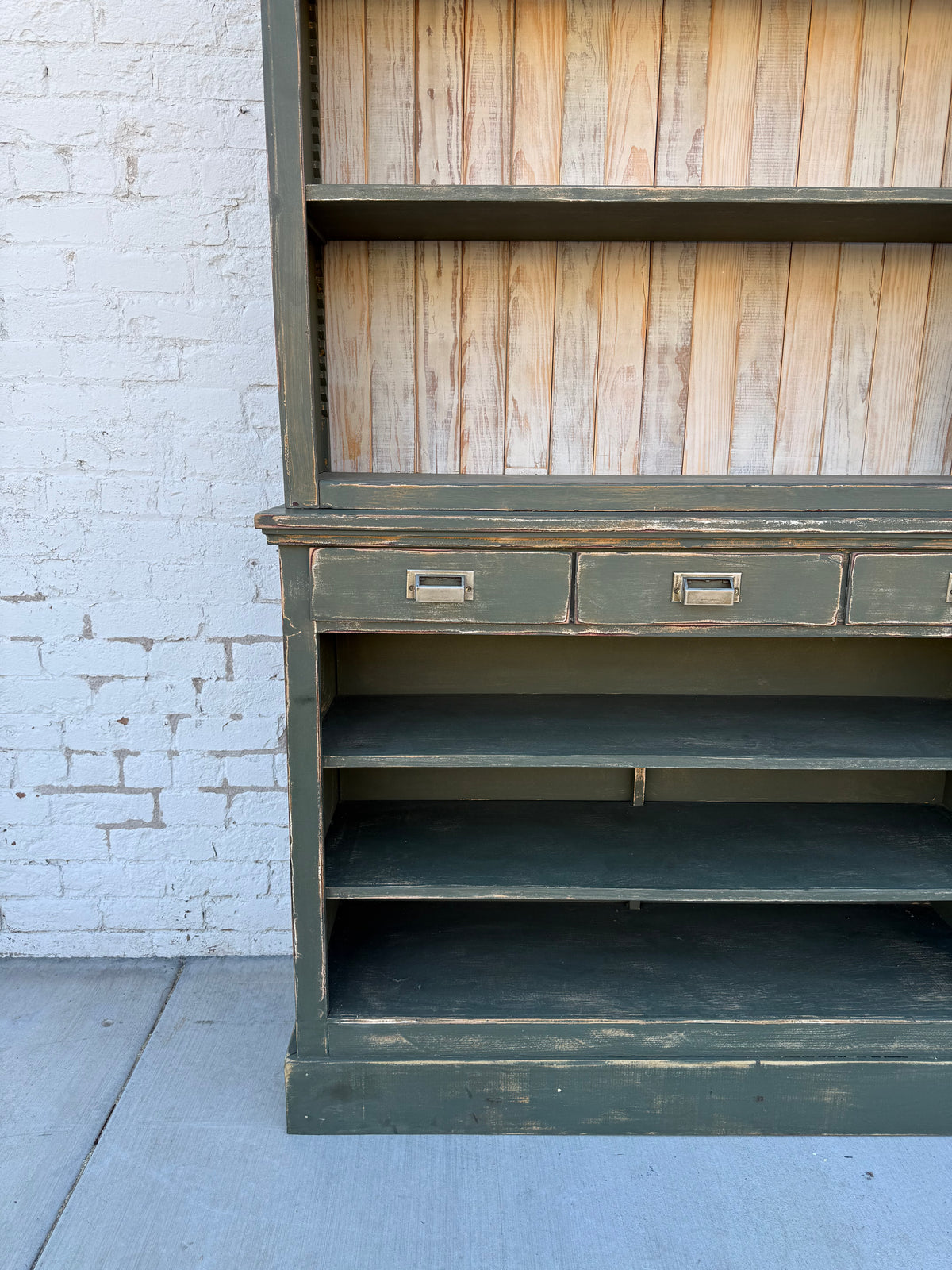 Vintage Green Apothecary / General Store Cabinet