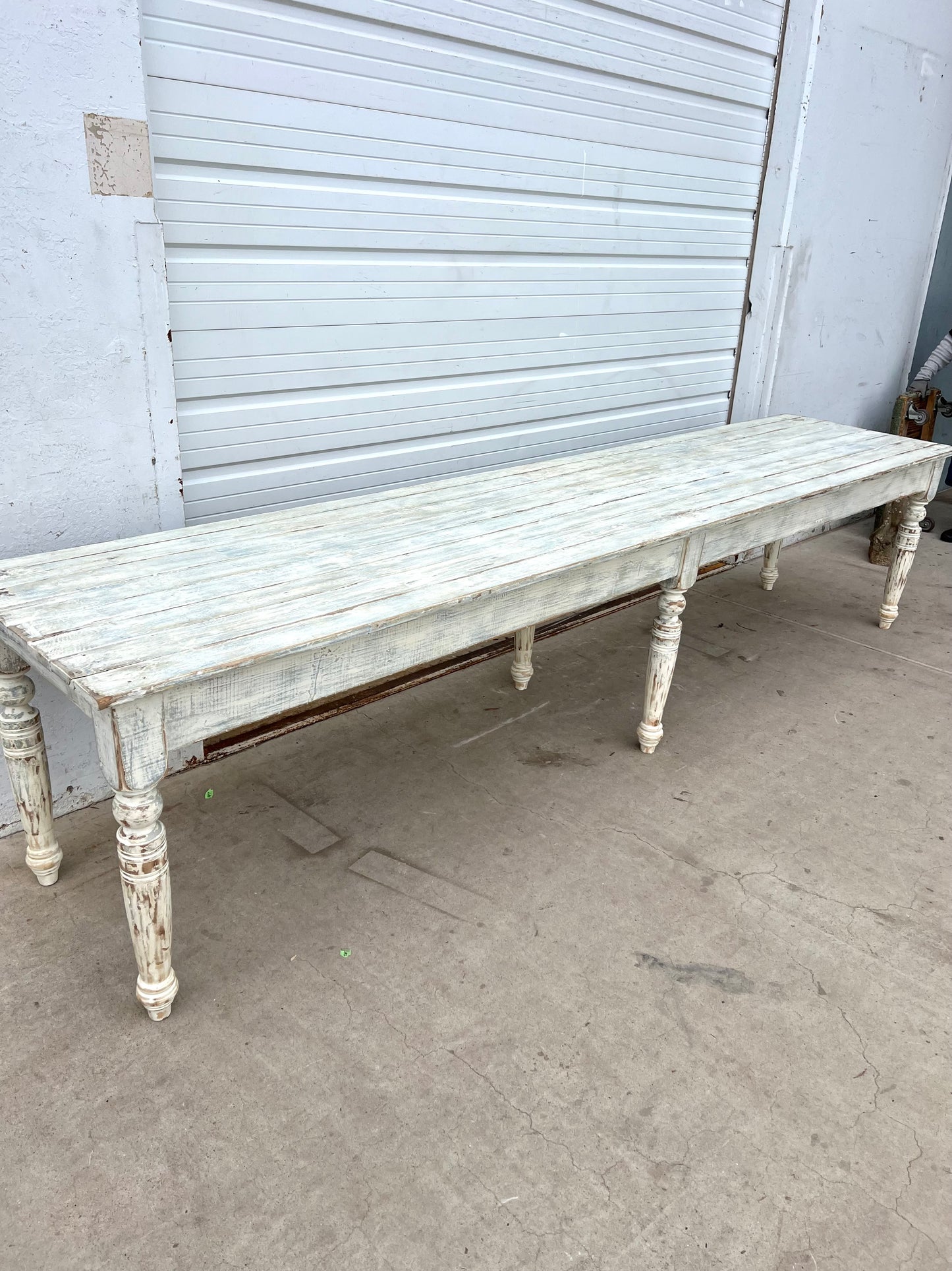 Painted General Store Work Dining Table with 6 Legs