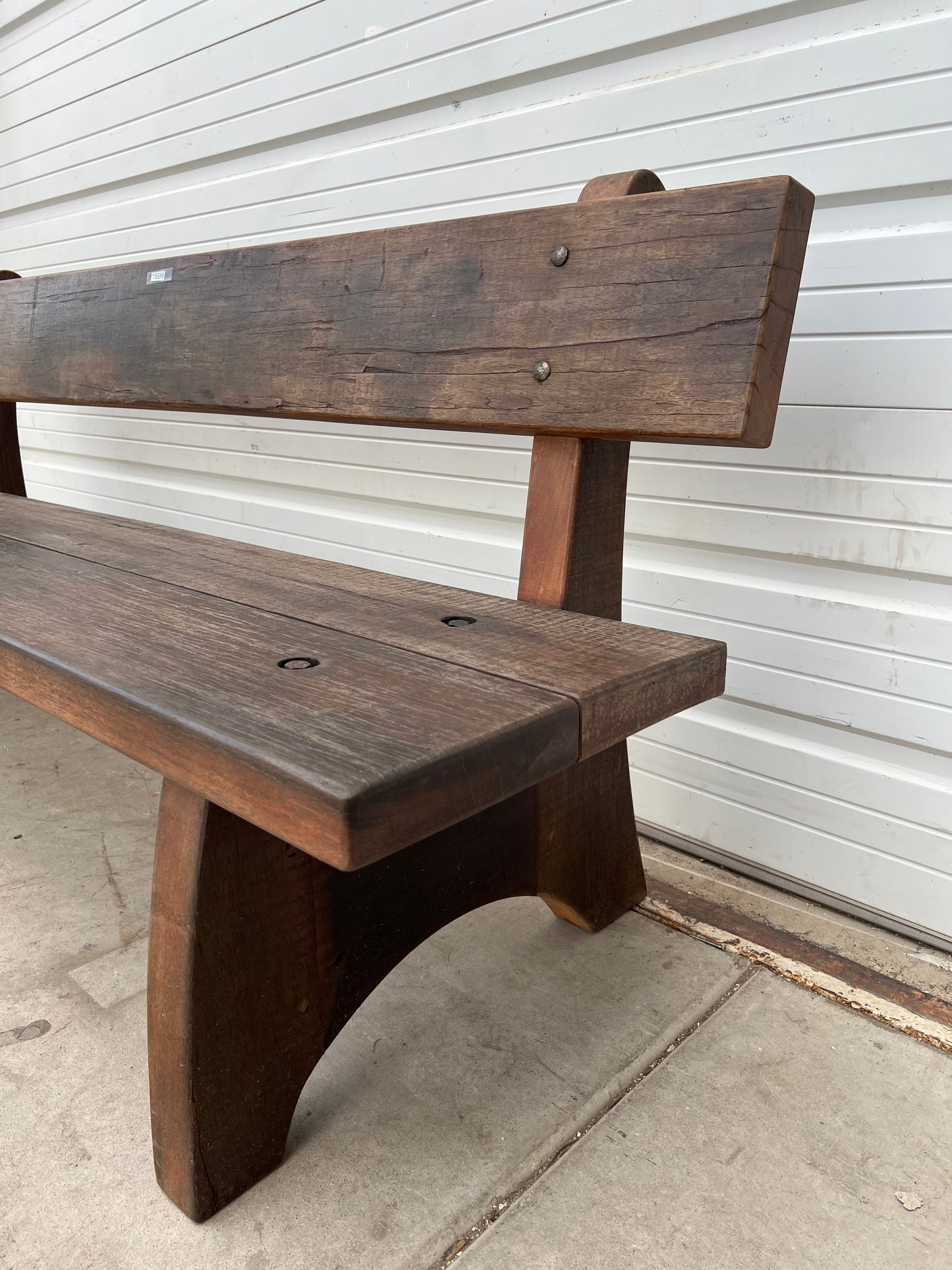 Large Wood Bench w/Back