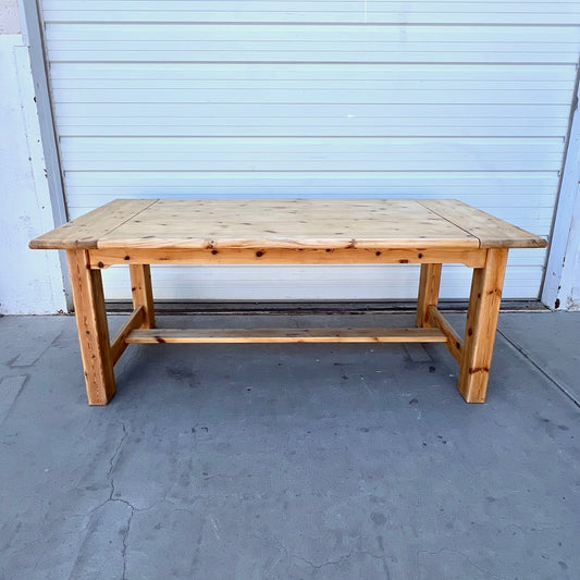 Rectangular Danish Pine Dining Table with 2 Leaves