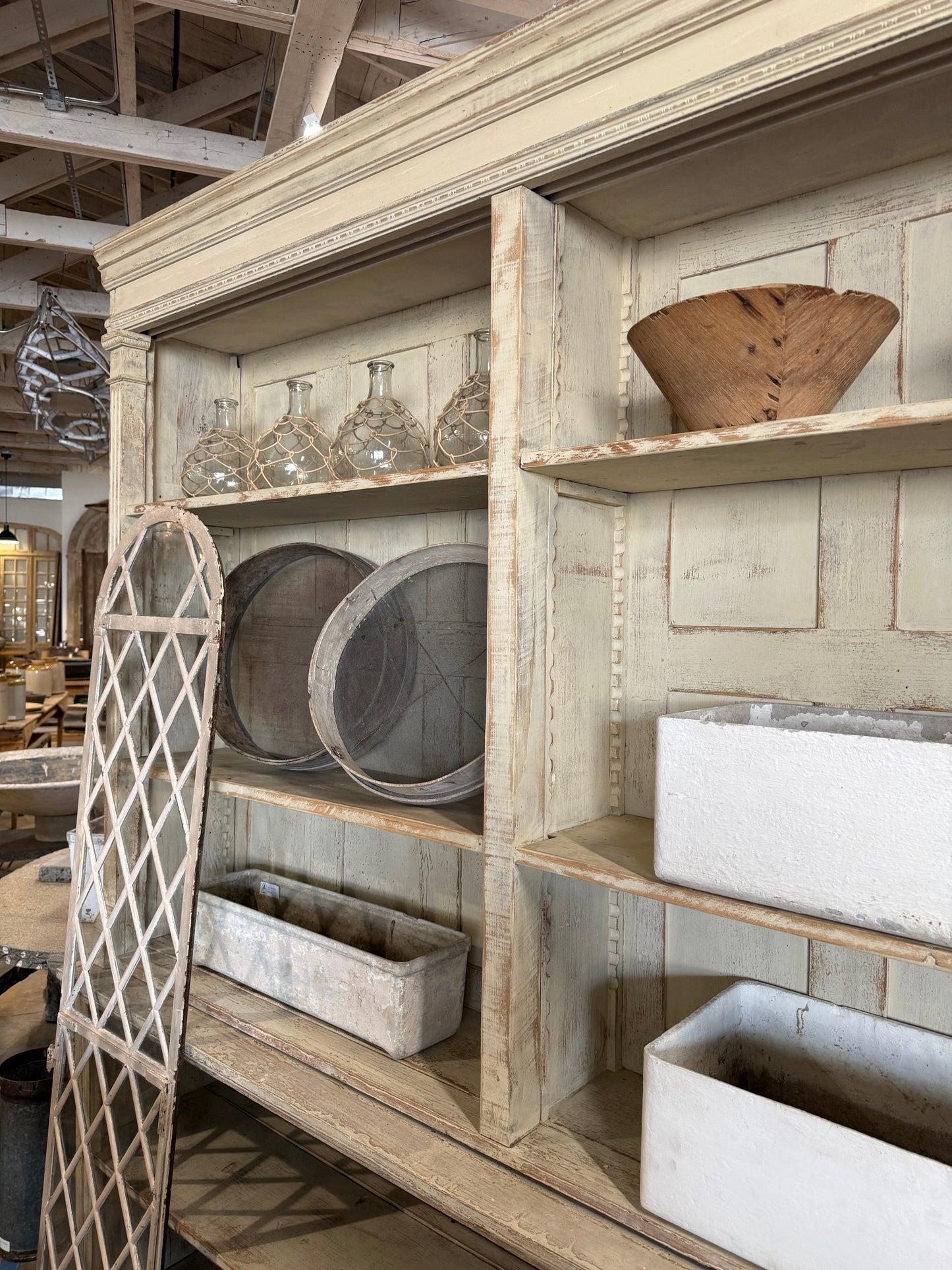 Painted 2-Piece Store Display Cabinet