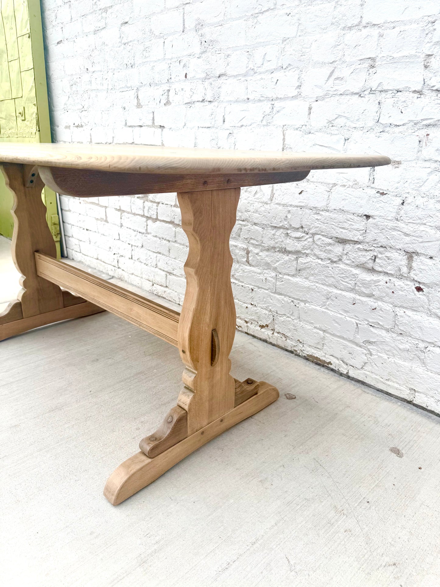 Stripped Oak English Trestle Table
