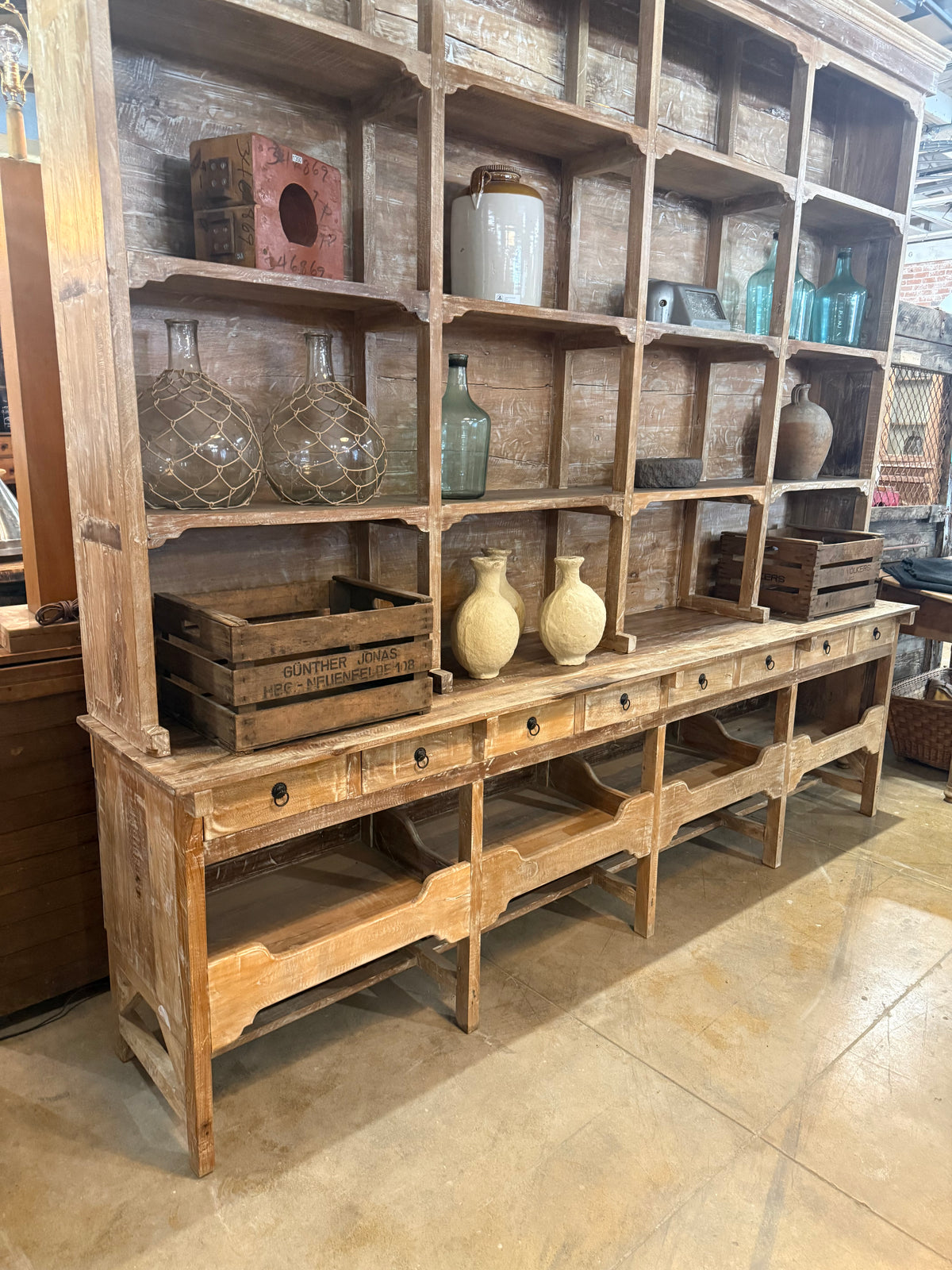 General Store Two Piece Display Cabinet