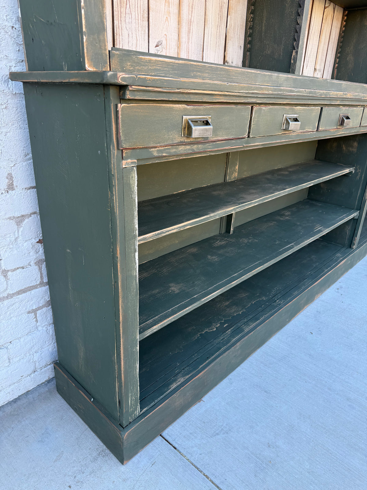 Vintage Green Apothecary / General Store Cabinet