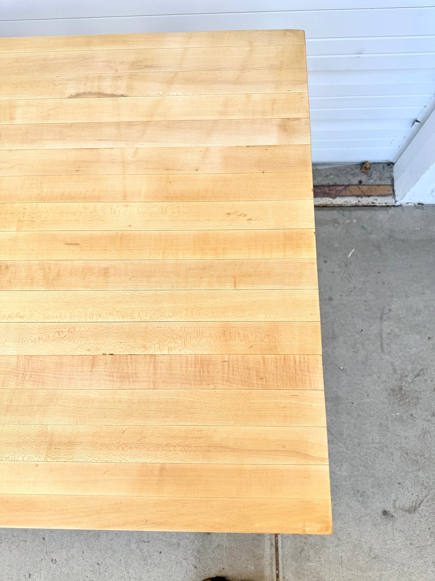 Wooden Work Table with Iron Base