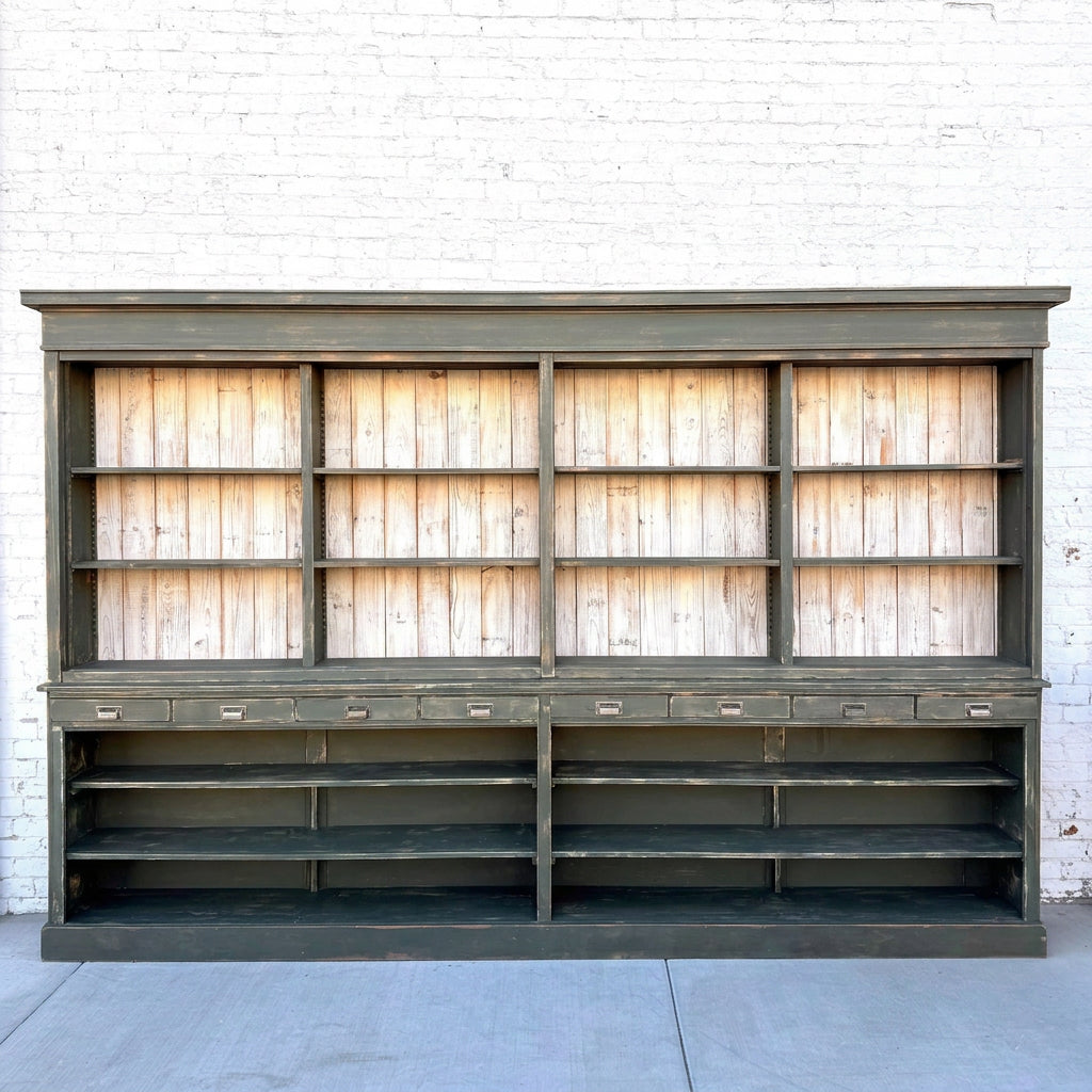 Vintage Green Apothecary / General Store Cabinet
