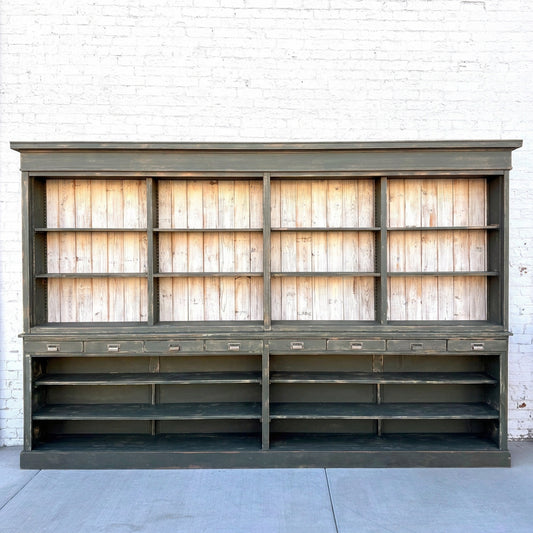 Vintage Green Apothecary / General Store Cabinet
