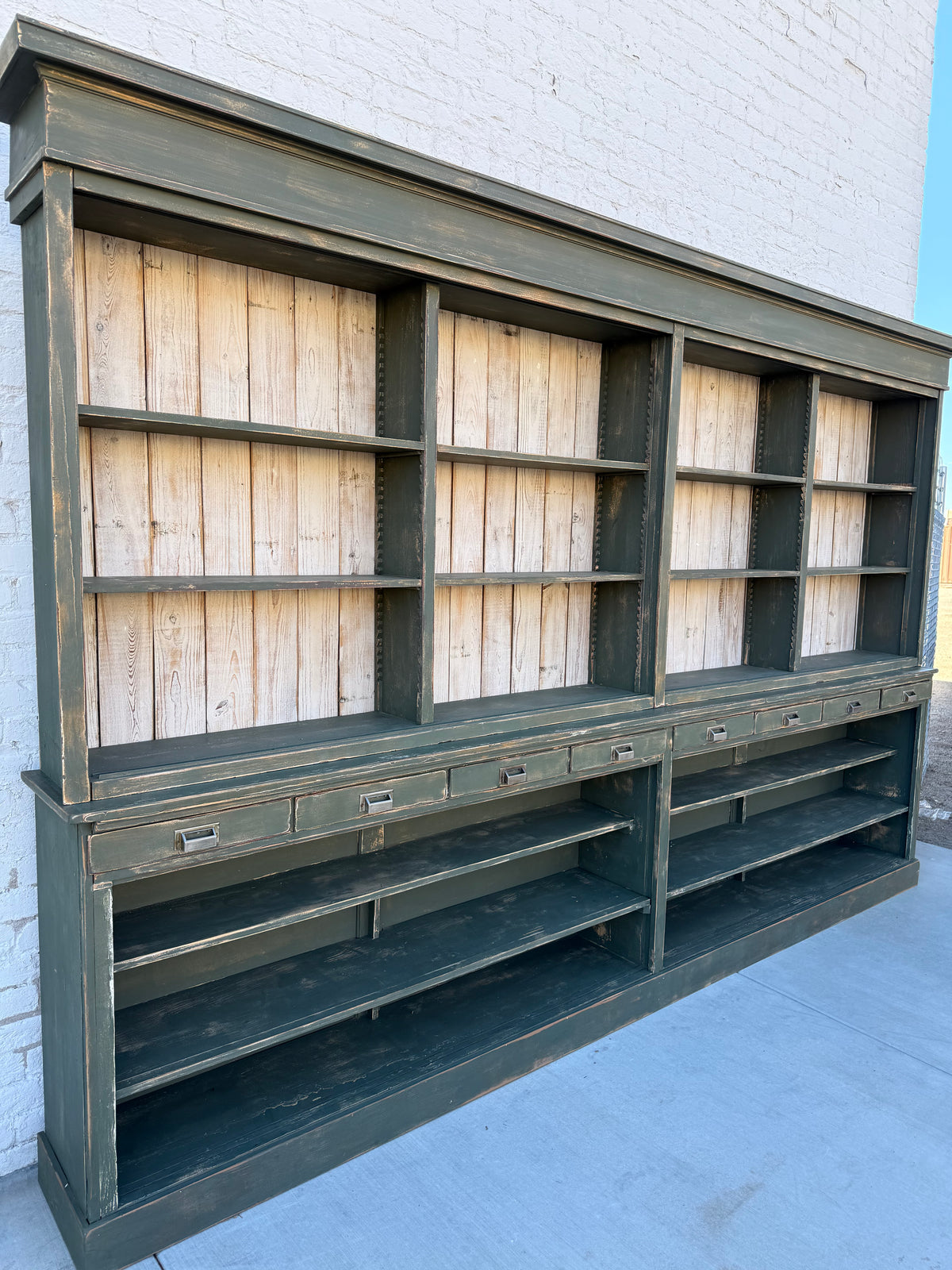 Vintage Green Apothecary / General Store Cabinet