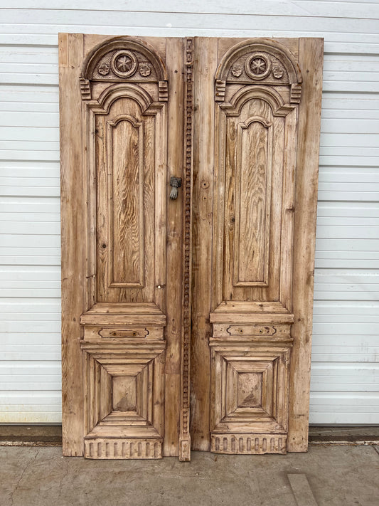 Pair of Carved Wood Panel Doors