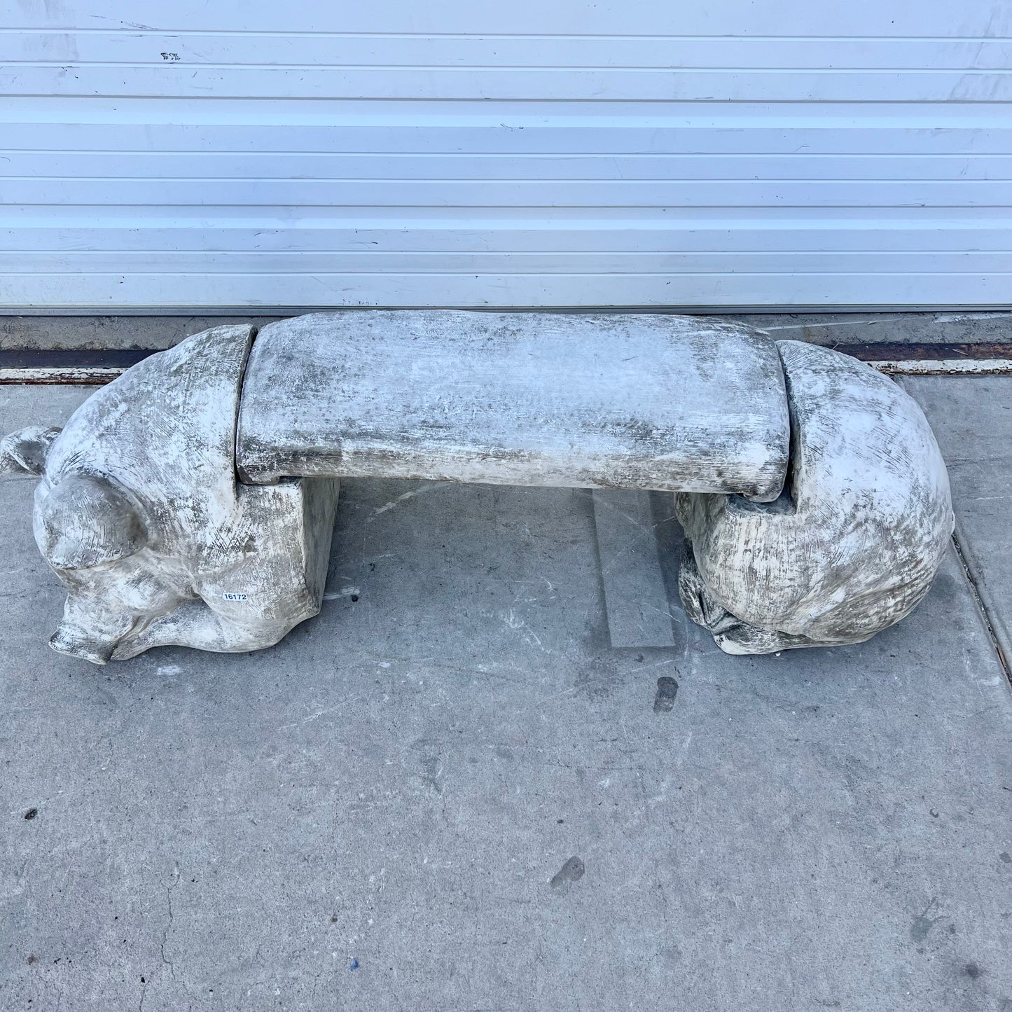 Concrete Pig 3-Piece Garden Bench