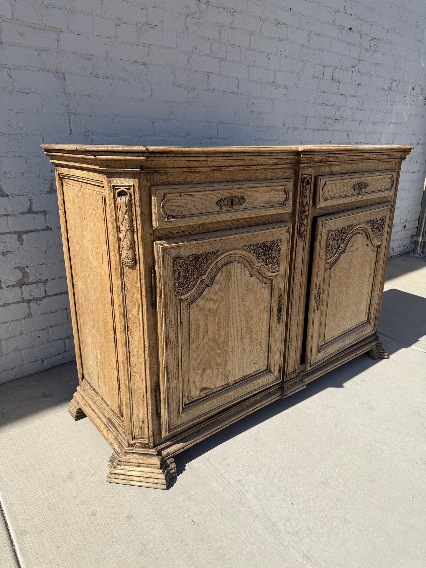 Early French Bleached Oak Cabinet