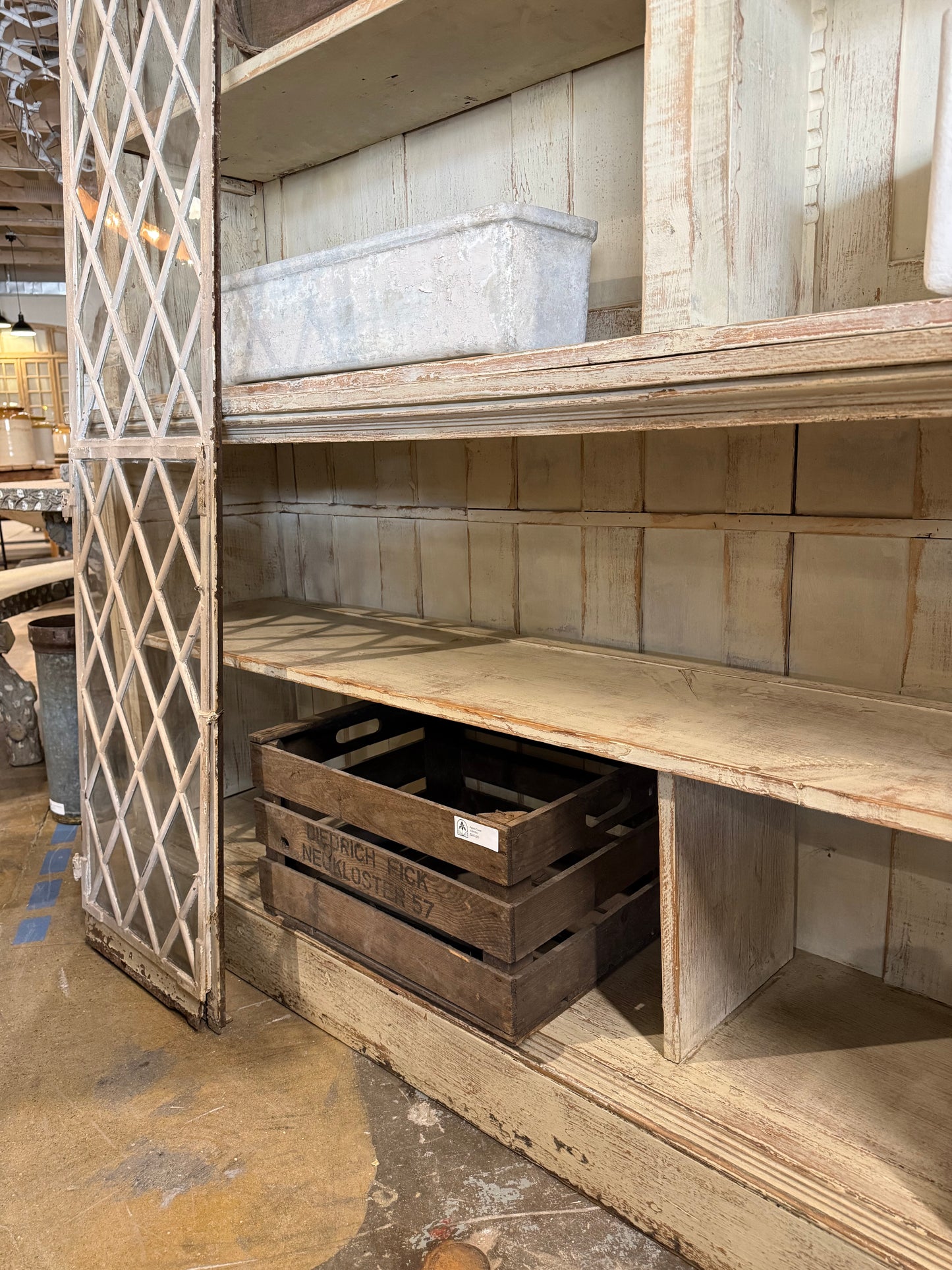 Painted 2-Piece Store Display Cabinet