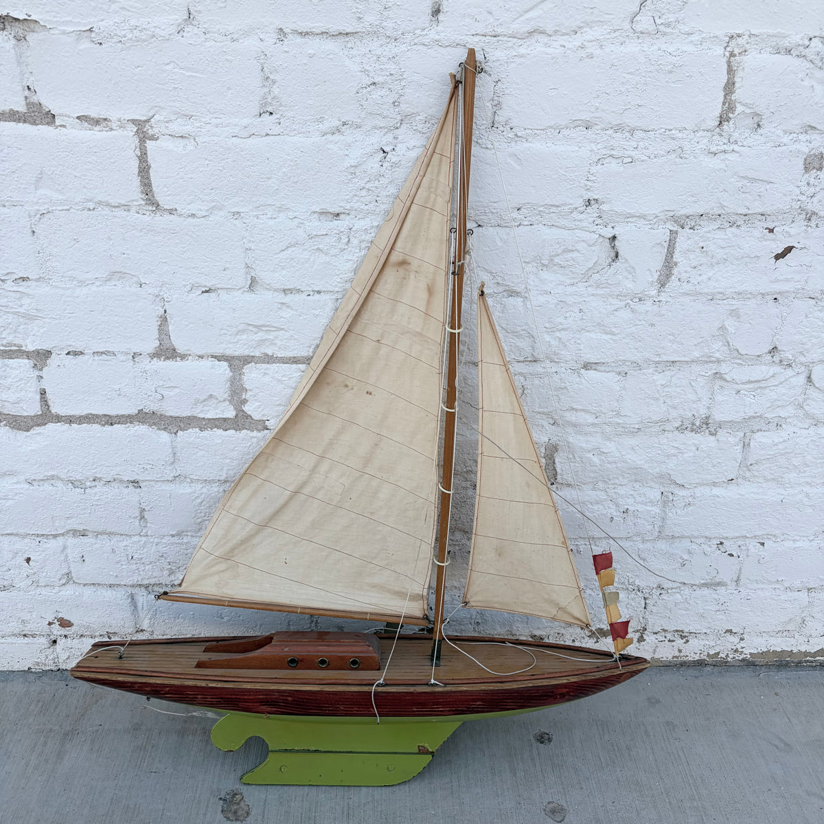Metal & Wood Pond Boat Model