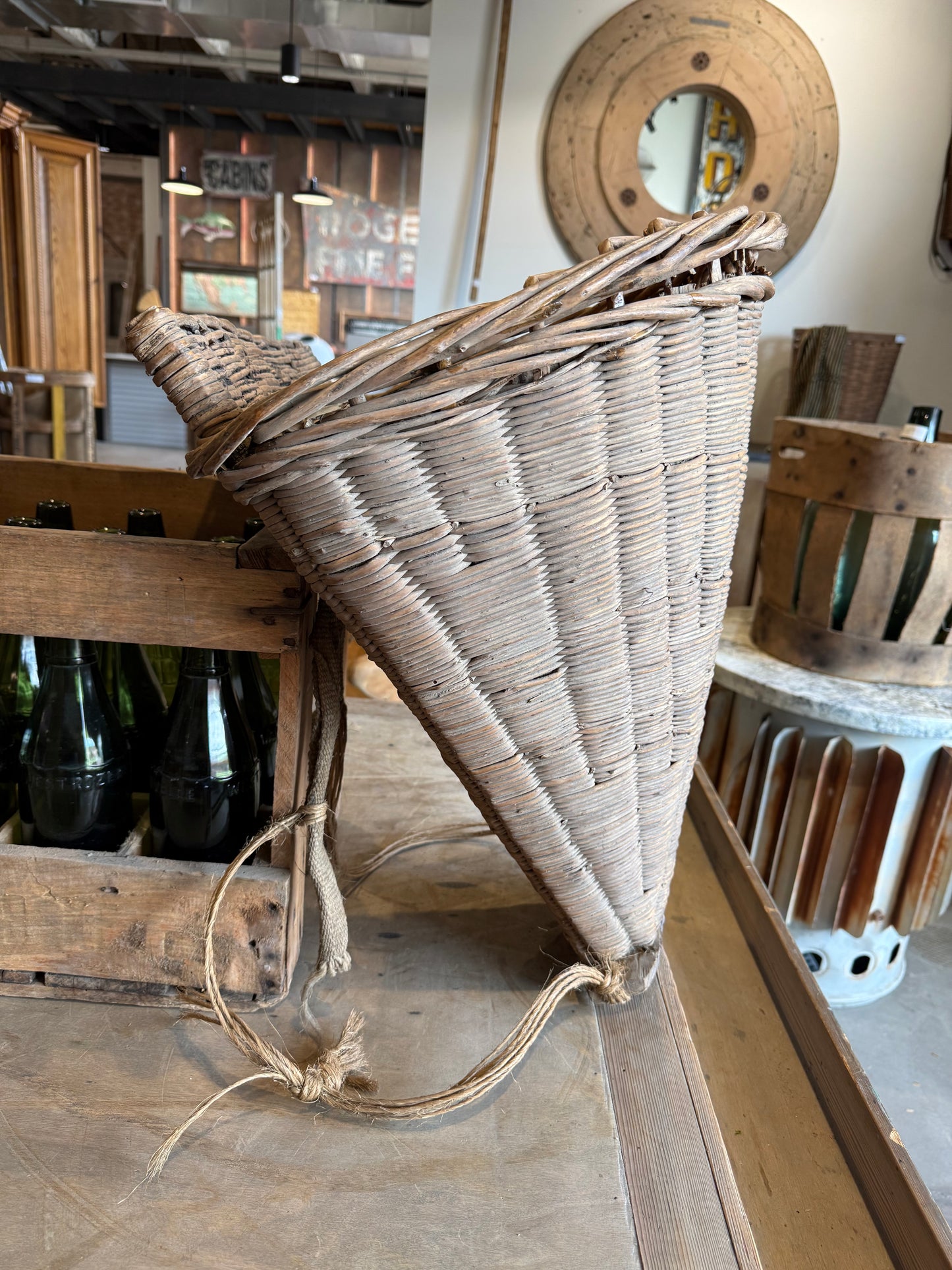 French Wicker Grape Gathering Hod/Basket