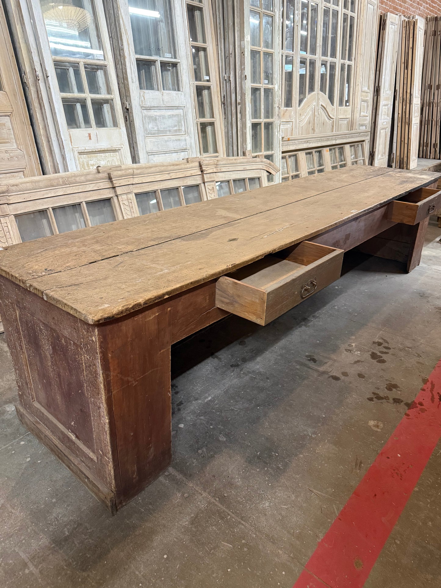 Antique Wooden French Store Counter