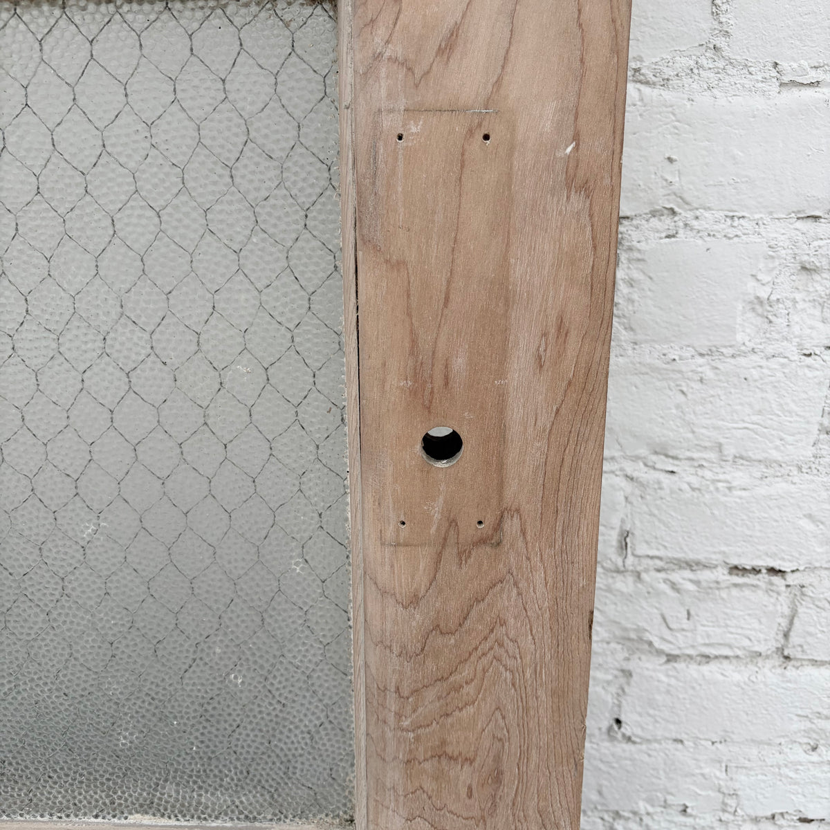 Vintage Wooden Door with Chicken Wire Glass