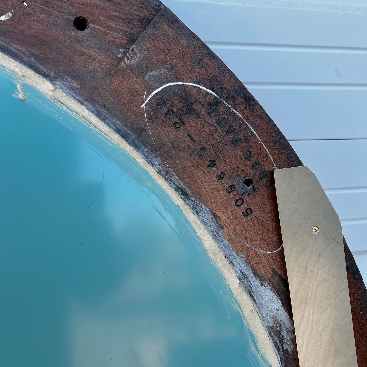 Repurposed  Round Foundry Mold Mirror