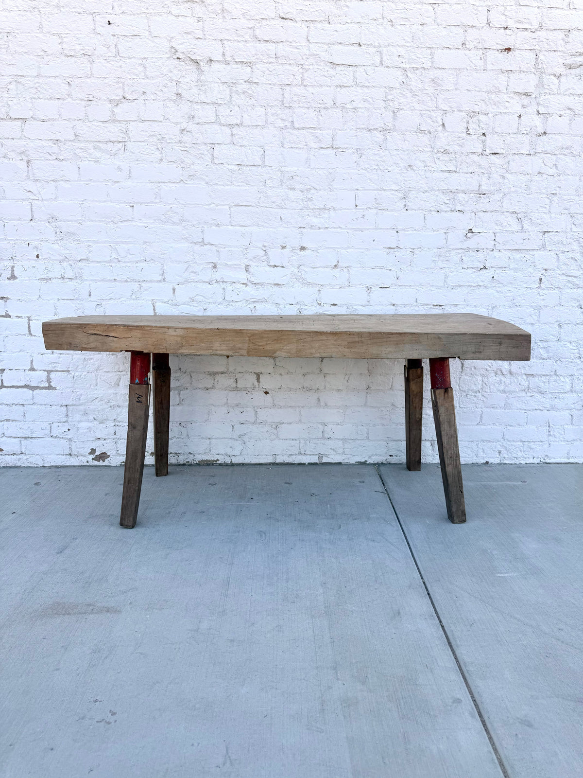 French Bleached Butcher Block Work Table